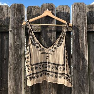 Ecote sheer embroidered tank